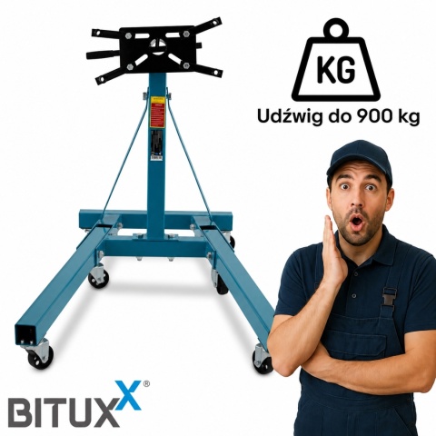 Belka do silnika Stojak do montazu skrzyni do 900kg BITUXX obrotowy na kołach