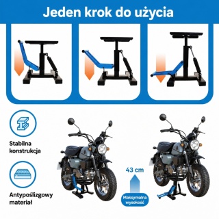 Bituxx podnośnik do motocykla z amortyzatorem – max. 150 kg, uniwersalny