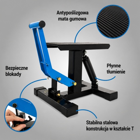 Bituxx podnośnik do motocykla z amortyzatorem – max. 150 kg, uniwersalny