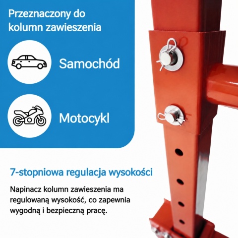 Hydrauliczny ściągacz do sprężyn 2,5 t Bituxx - ściskacz sprężyn zawieszenia 70-200 mm z pedałem nożnym