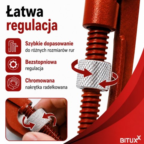 Klucz do rur Bituxx S-Maul 40 mm 1'' szczypce nastawne hydrauliczne