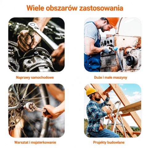 Komplet przedłużek do kluczy nasadowych 1/4″ / 3/8″ / 1/2″ – 9 elementów w etui