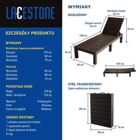 Leżak plażowy składany w walizkę ogrodowy turystyczny na Ogród składany