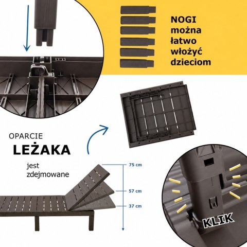 Leżak plażowy składany w walizkę ogrodowy turystyczny na Ogród składany