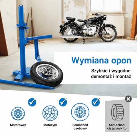 Montażownica do opon BITUXX – stojak do montażu i demontażu opon motocyklowych i samochodowych