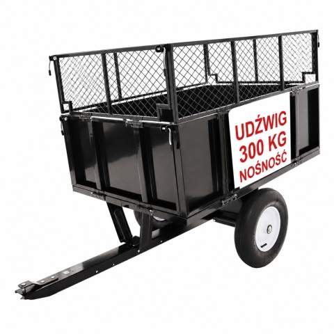 Przyczepka-wywrotka do traktorka ogrodowego/quada 300 kg ogrodowa 114×76 cm