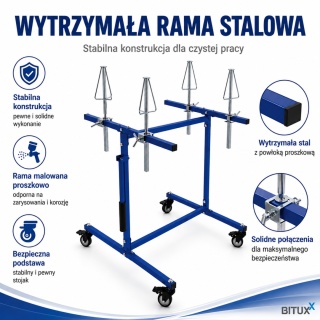Stojak Lakierniczy Do Felg BITUXX Mobilny Na 4 Felgi 100 kg Warsztat