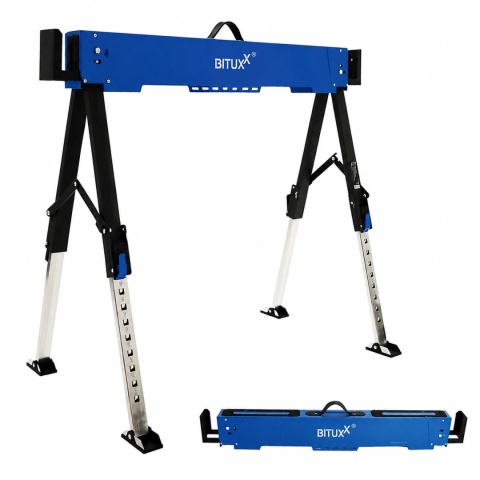 Stół roboczy / kozioł składany regulowany – 600 kg, wysokość 62–87 cm BITUXX