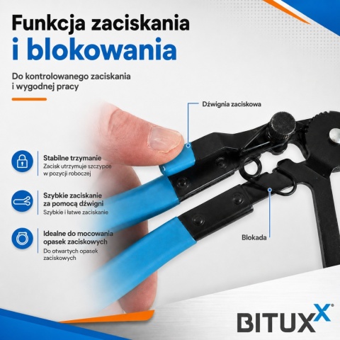 Szczypce do opasek zaciskowych – zestaw 9 elementów Profesjonalne Bituxx