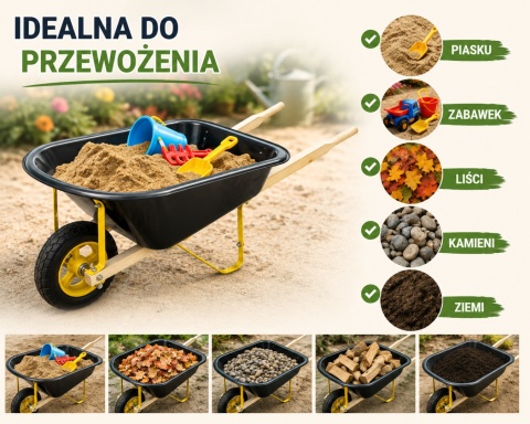 TACZKA DLA DZIECI OGRODOWA DO PIASKOWNICY NA PLAŻĘ DO ZABAWY