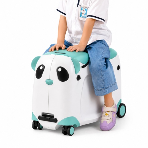 Walizka Podróżna dziecięca Jeździjk Panda miętowa z Siedziskiem BERWIN