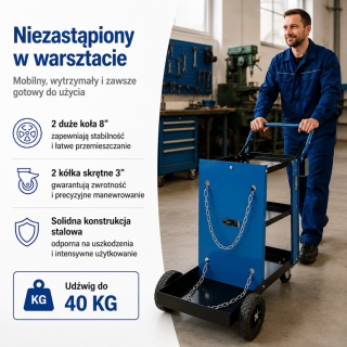 Wózek Spawalniczy BITUXX Na Spawarkę Butlę Gazową 40 kg Stalowy