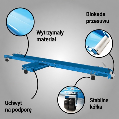 Wózek / platforma manewrowa pod motocykl 567 kg – idealna do ciasnego garażu