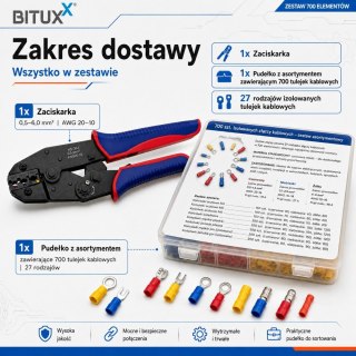 Zestaw Zaciskarek 2200 El. Tulejki Konektory Praska Crimping 2w1