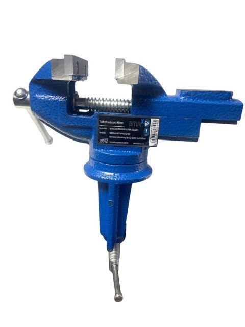 Imadło ślusarskie stołowe 80 mm obrotowe, mocowane na zacisk wytrzymałe