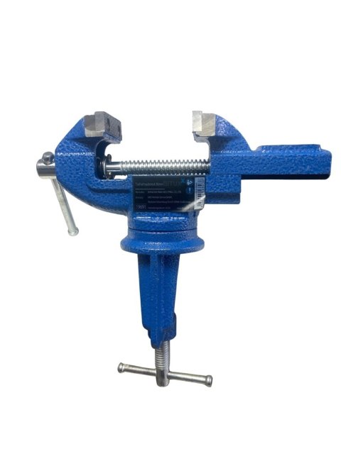 Imadło ślusarskie stołowe 80 mm obrotowe, mocowane na zacisk wytrzymałe