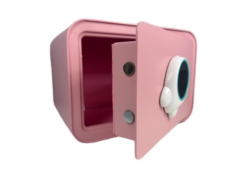 Różowy sejf biurowy domowy na kod i klucz elektroniczny skarbonka