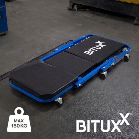 Składana Leżanka warsztatowa mobilna na kółkach Taboret do garażu BITUXX