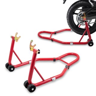 Stojak motocyklowy czerwony uchwyt podnośnik 200kg tylne koło 21-34cm motor