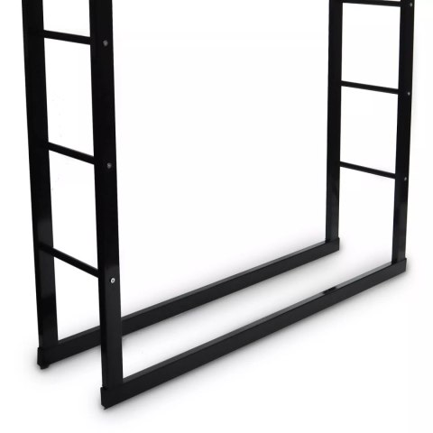 Stojak na drewno opałowe 100×100×25 cm metalowy regał na drewno kominkowe