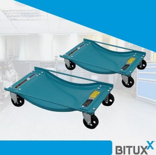 Zestaw wózków manewrowych warsztatowych mobilne wózki komplet 2 sztuk udźwig 450kg