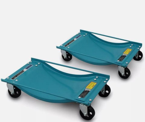Zestaw wózków manewrowych warsztatowych mobilne wózki komplet 2 sztuk udźwig 450kg