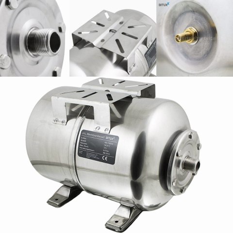 Zbiornik membranowy hydrofor 24L stal nierdzewna INOX do pompy wody BITUXX