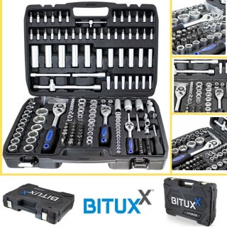 Komplet narzędzi w walizce klucze nasadowe bity imbusy w praktycznej walizce zestaw 171 elementów