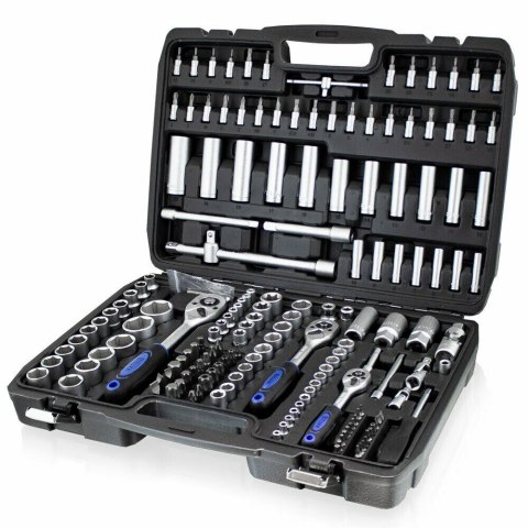 Komplet narzędzi w walizce klucze nasadowe bity imbusy w praktycznej walizce zestaw 171 elementów