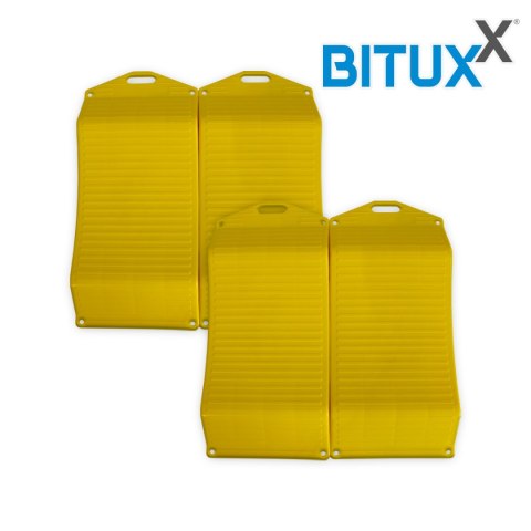 ZESTAW PODKŁADEK POD KOŁA ZABEZPIECZAJĄCE 4 SZTUKI OCHRANIACZE BITUXX ŻÓŁTE