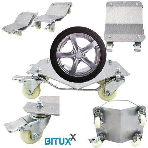 Zestaw 2 sztu wózków manewrowych stalowe wózki mobilne na kółkachdo samochodów