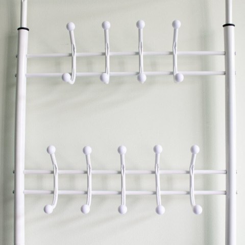 BIAŁY STOJAK WOLNOSTOJĄCY WIESZAK NA KURTKI DO DOMU BIURA NOWOCZESNY 3 SCHOWKI NA BUTY