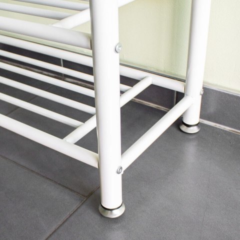 BIAŁY STOJAK WOLNOSTOJĄCY WIESZAK NA KURTKI DO DOMU BIURA NOWOCZESNY 3 SCHOWKI NA BUTY