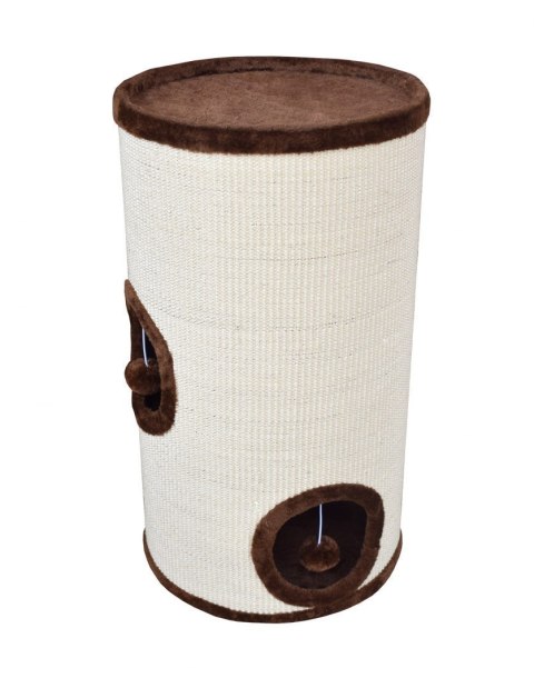 DRAPAK TUBA DLA KOTA 70CM BEŻOWO-BRĄZOWA LEGOWISKO WIEŻA TWIERDZA