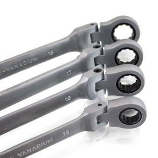 Klucze płasko-oczkowe Bituxx 12 szt. z grzechotką łamane (Cr-V)