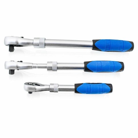 KOMPLET 3 SZT KLUCZY GRZECHOTEK Z 3 NASADKAMI UDAROWYMI W WALIZCE