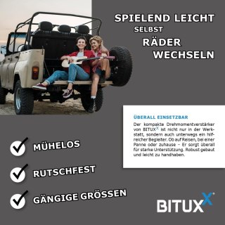 Klucz dynamometryczny Bituxx 28-210 Nm + 3 nasadki w walizce, stal CrV