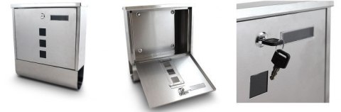 METALICZNA SKRZYNKA POCZTOWA Z GAZETNIKIEM NA LISTY STAL NIERDZEWNA