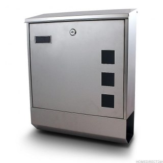 NOWOCZESNA METALICZNA SKRZYNKA POCZTOWA NA LISTY Z GAZETNIKIEM INOX