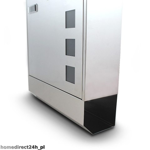 NOWOCZESNA METALICZNA SKRZYNKA POCZTOWA NA LISTY Z GAZETNIKIEM INOX