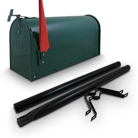 NOWOCZESNA SKRZYNKA POCZTOWA NA LISTY AMERYKAŃSKA ZIELONA + SŁUPEK