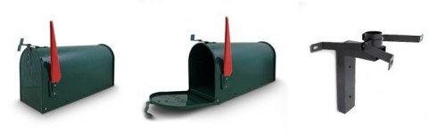 ORYGINALNA SKRZYNKA NA LISTY POCZTOWA AMERYKAŃSKA ZIELONA + UCHWYT