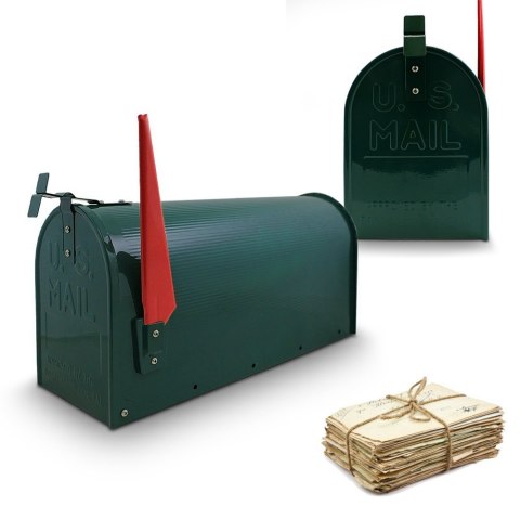 ORYGINALNA SKRZYNKA POCZTOWA NA LISTY AMERYKAŃSKA USA ZIELONA