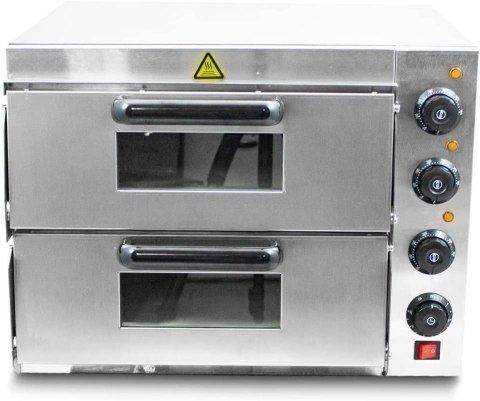 PIEC DO PIZZY ELEKTRYCZNY 3000W 350° PODWÓJNY Z PŁYTĄ KAMIENNĄ DO BARU