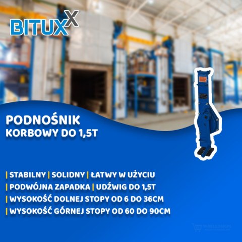 PODNOŚNIK KORBOWY BITUXX MECHANICZNY 1500KG DO WARSZTATU KOLEJOWY