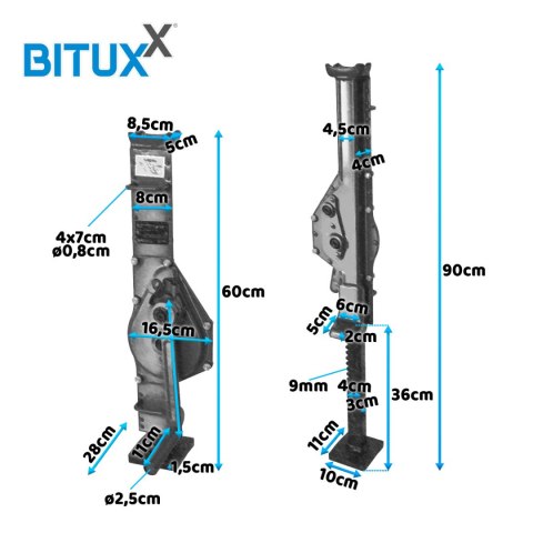 PODNOŚNIK KORBOWY BITUXX MECHANICZNY 1500KG DO WARSZTATU KOLEJOWY