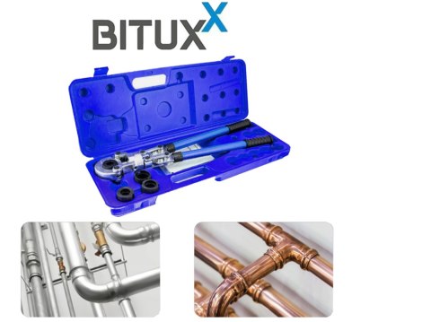 Bituxx Profesjonalna Prasa / Zaciskarka do Rur PEX 16–32 mm – Ręczna Hydrauliczna Praska z 360° Głowicą