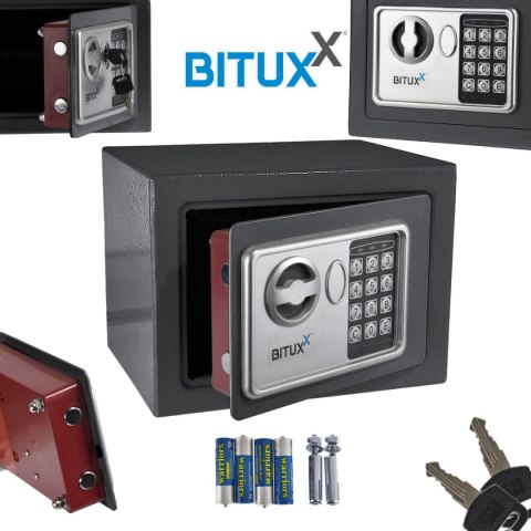 Bituxx sejf biurowy / domowy z zamkiem elektronicznym – kasetka bezpieczeństwa na dokumenty, gotówkę i wartości