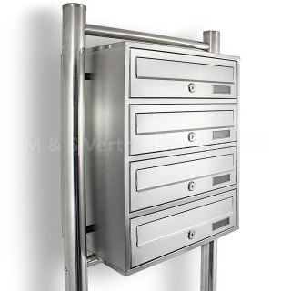 SKRZYNKA NA LISTY POCZTOWA LOKATORSKA 4 METALLIC STAL NIERDZEWNA