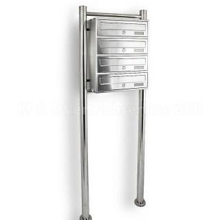 SKRZYNKA NA LISTY POCZTOWA LOKATORSKA 4 METALLIC STAL NIERDZEWNA